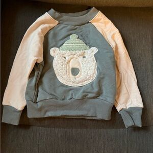 Gray and Cream Bear Sweatshirt